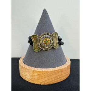 Vintage Enamel and Crystal beaded bracelet